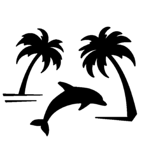 Dolphin and palms